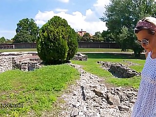 BUSTY BLONDE STEP MOM GOES to the ROMAN RUINS with HER LEARNS SOMETHING NEW!